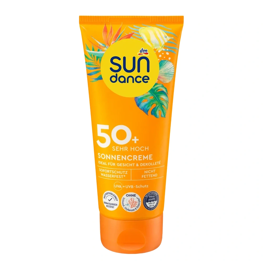 ضدآفتاب بی‌رنگ ضدلک و آبرسان فاقد چربی SunDance LSF50 آلمانی (100 میل)